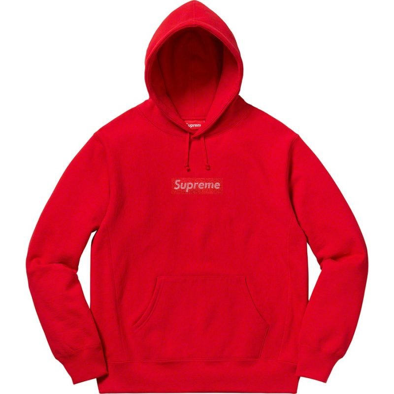Felpa supreme sales nera e rossa