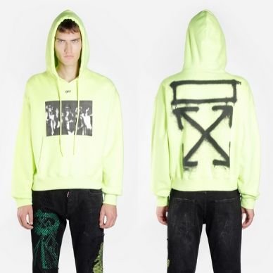 Felpa Fluo Con Cappuccio da Uomo Off-white | Coltorti Boutique